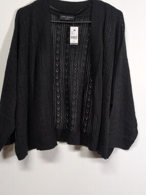 Lane Bryant Black Open Front Cardigan Sweater Women's Plus Size 26/28